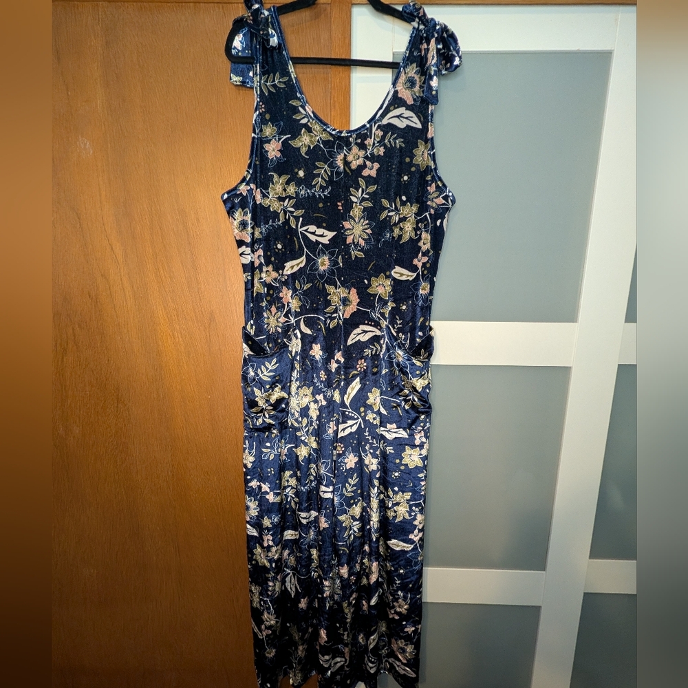 Velvet Floral Jumpsuit